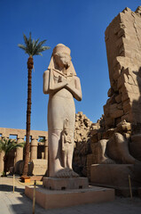 Statue of the god Amun Ra at Karnak Temple in Luxor