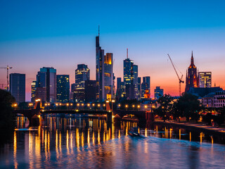 Fototapeta na wymiar Frankfurt city with sunset 