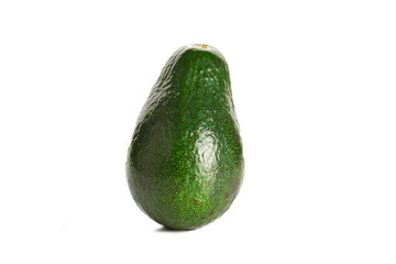 Fresh whole avocado on white background