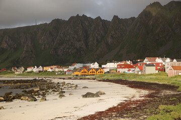 Fishing village of Bleik on Andoya peninsula in Norway