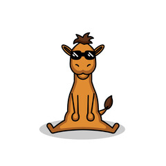 cute cool camel mascot logo design