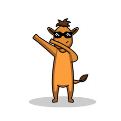 cute cool camel mascot logo design