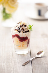 vanilla cream and cherry
