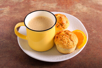 Lemon and poppy seed muffins served