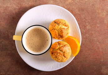 Lemon and poppy seed muffins served