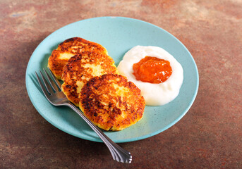 Cheese fritters served