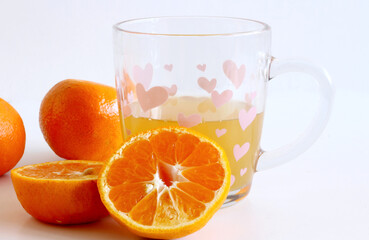 Oranges isolated on white background. Homemade lemonade from oranges.Food background, healthy food.Blurred background.