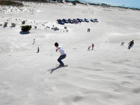 Lancelin Dunes sandboarding, sand hills, Perth, Western Australia