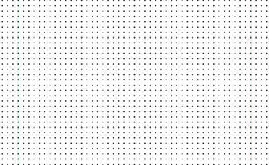 Grid paper. Dotted grid on white background. Abstract dotted transparent illustration with dots. White geometric pattern for school, copybooks, notebooks, diary, notes, banners, print, books.