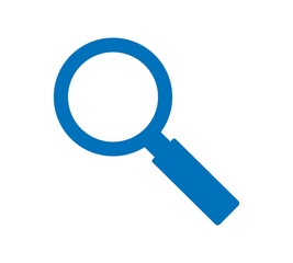 Magnifying glass or search icon, flat vector graphic on isolated background.