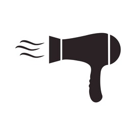 Hairdryer icon, hair dryer black vector icon isolated
