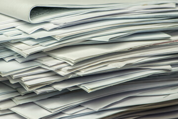 pile of paper documents in the office
