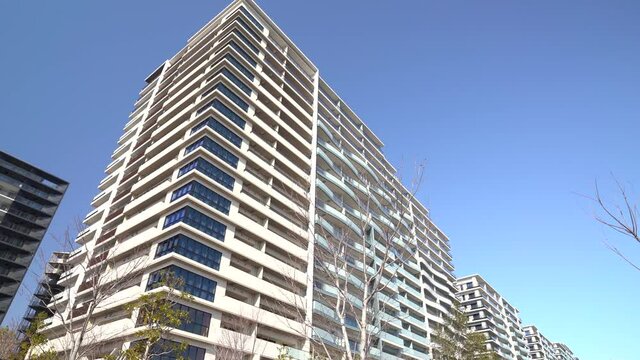 東京　新築マンション群　東京オリンピック選手村　ジンバル移動撮影