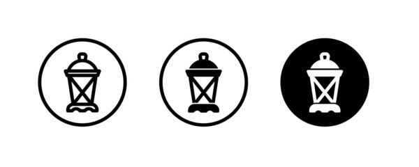 Lantern icon, Islamic, Ramadan, Eid al-Fitr, Eid al-Adha.Chinese, Arabic lanterns Muslim antique lamp. Old oil, light icons button, vector, silhouette, sign, symbol, logo, illustration, pictogram