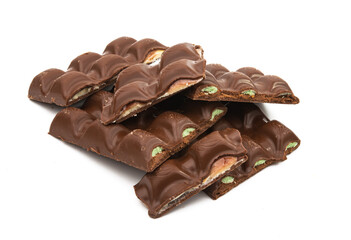 chocolate bar with pistachios