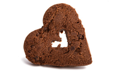 heart cookies with chocolate
