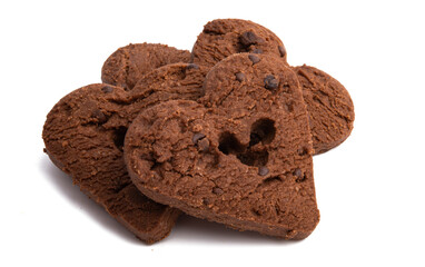 heart cookies with chocolate