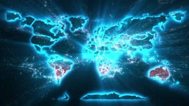 Motion graphics map of world Epidemic across the country Suitable for mapping outbreaks of diseases epidemics the spread of crisis situations emergency events 4k. High quality 4k footage
