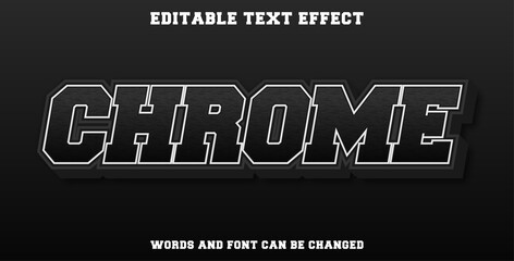 Editable text effect chrome style