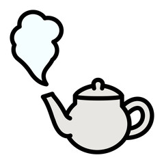 シンプルでかわいいティーポットのイラスト
