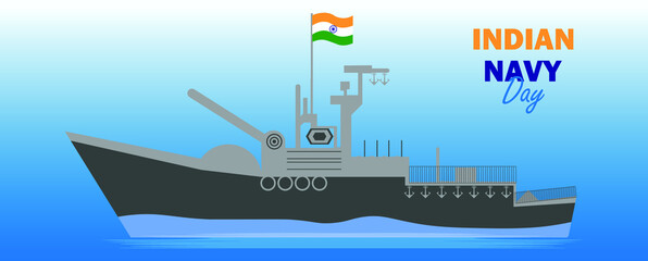 Fototapeta premium Vector Illustration of Indian Navy Day. December 4.