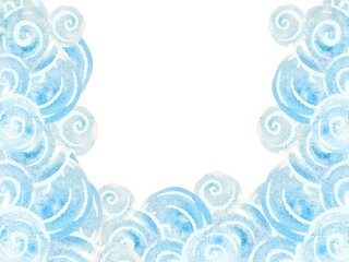 winter 　Japanese sea 　watercolor　frame 
水彩　フレーム　海　荒波　日本海