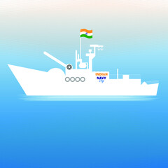 Vector Illustration of Indian Navy Day. December 4.