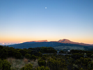 Beautiful Panorama of Piton des neiges, highest mountain in Reunion island