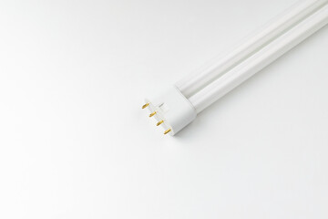 Fluorescent light on a white background