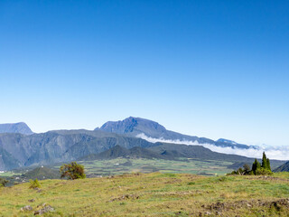 Beautiful Panorama of Piton des neiges, highest mountain in Reunion island