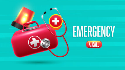 Modern emergency word concept with realistic design