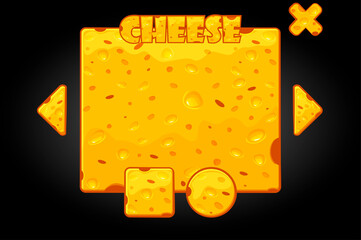 Vector illustration of cheese banner and buttons.