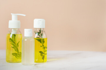 Homemade skin care and body scrub with natural ingredients lemon slice