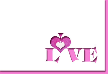 a design pink color card love valentine