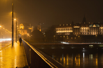 Obraz premium city by night Warsaw