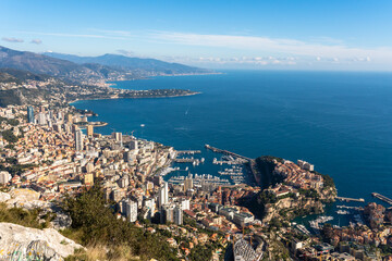 Monaco et monte carlo vu du cols de La Turbie
