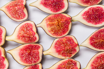 Tasty figs background. Top view.
