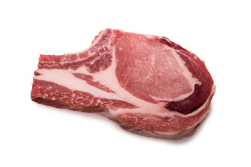 Raw pork isolated on white background.