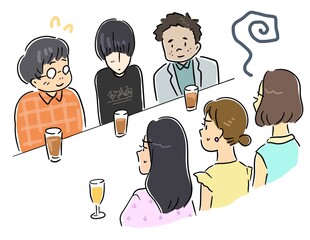 男性陣がはずれの合コン © みずたにいぬ