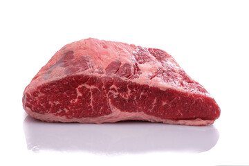 Raw wagyu roast beef on white