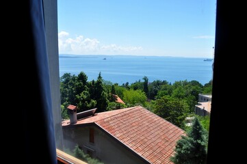 View of Adriatic sea from window