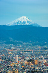 Kofu, Japan skyline with Mt. Fuji