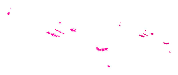 Fototapeta na wymiar Love pattern and solid map of Azores Islands. Collage map of Azores Islands created with pink valentine hearts. Vector flat illustration for love concept illustrations.