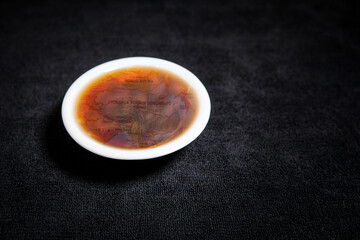 image of tea cup dark background 