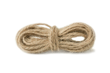 Jute twine skein isolated on white background