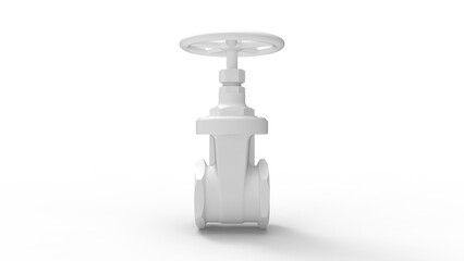 Valve 3D rendering of mechanical valve isolated on white background