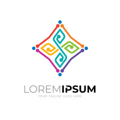 Abstract technology with line colorful design