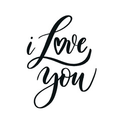 I Love you. Hand Lettering inscription vector.