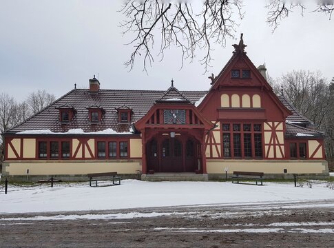 Eisenbahn Kaiserbahnhof Joachimsthal Bahnhof Werbellinsee . Deutschland, Brandenburg. Eisenbahnstrecke Britz - F&uuml;rstenberg