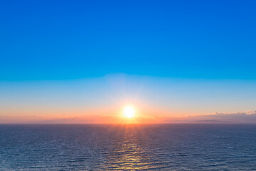 静岡県沼津市戸田　出逢い岬から見た夕日